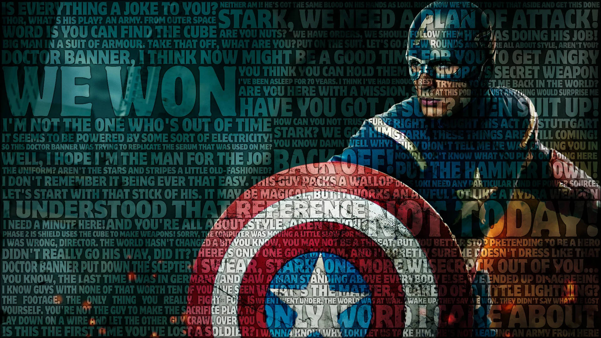 Captain America Typography Background
