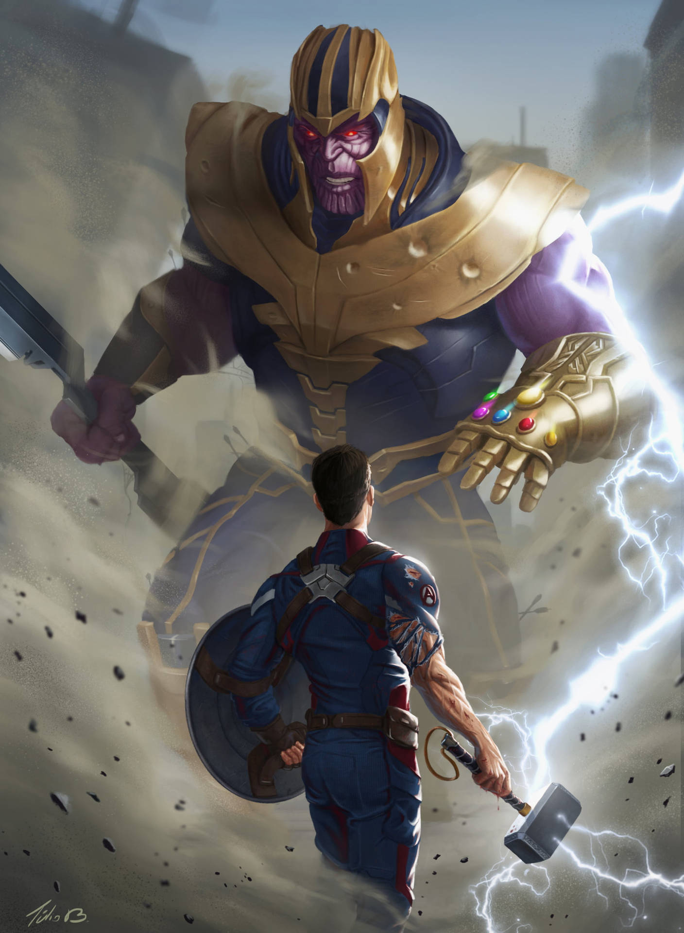 Captain America Versus Thanos Hd