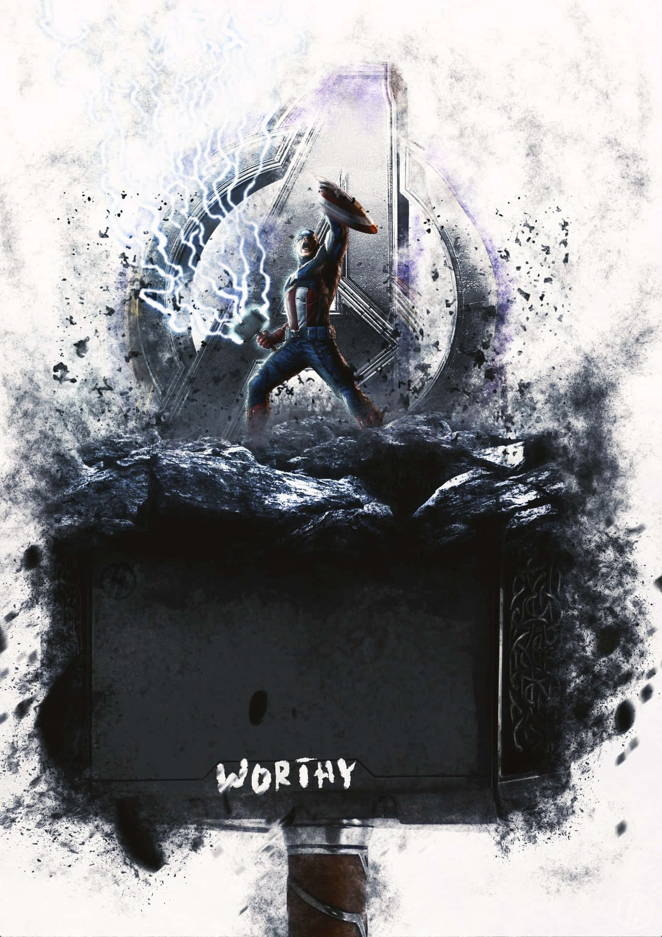 Captain America Worthy Of Mjölnir Hammer Background