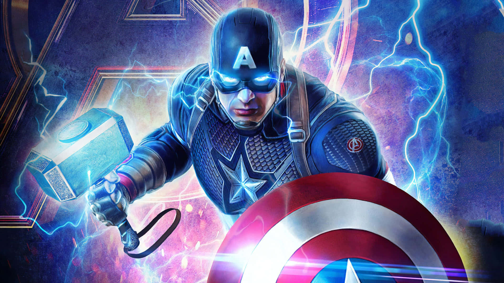 Captain America Worthy Of The Power Of Thor Background