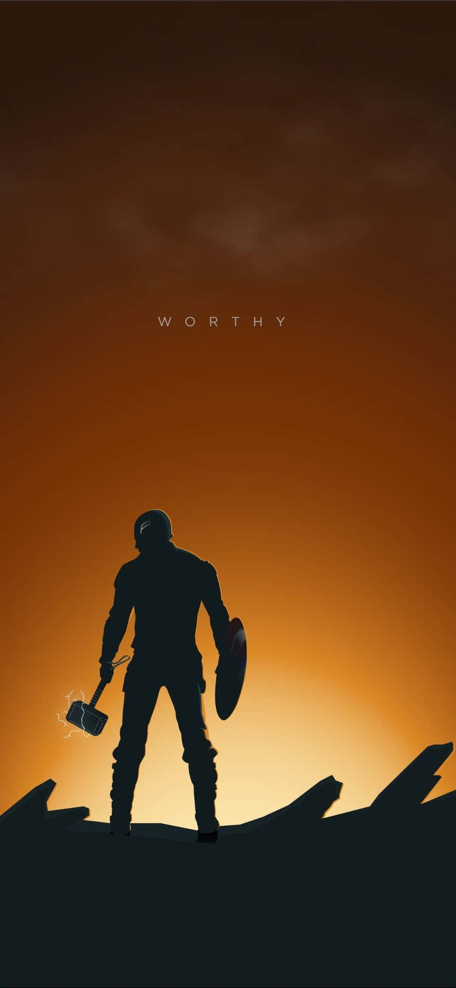 Captain America Worthy Silhouette Art Background