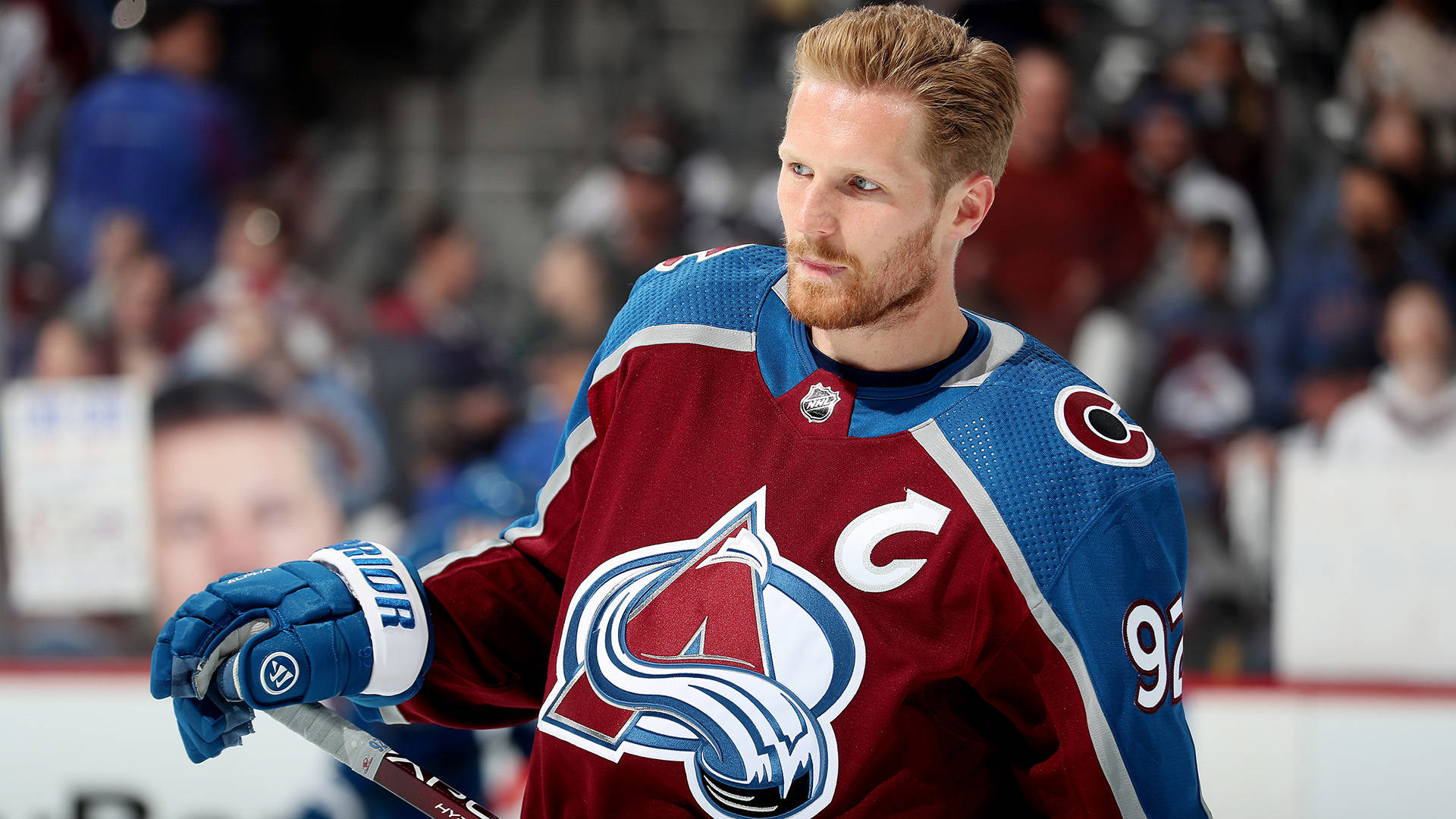 Captain Gabriel Landeskog Red Jersey Background