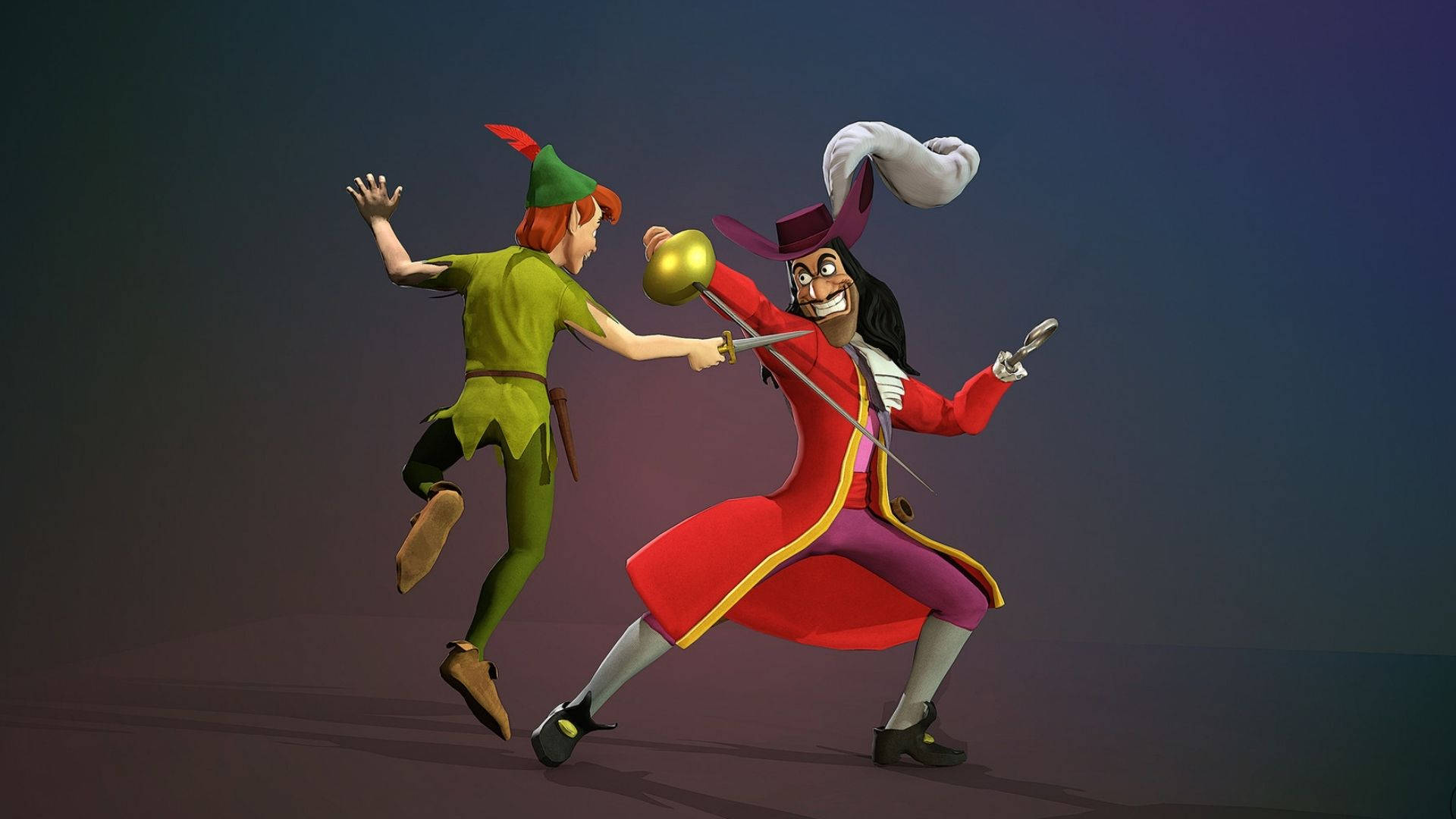 Captain Hook Fighting With Peter Pan