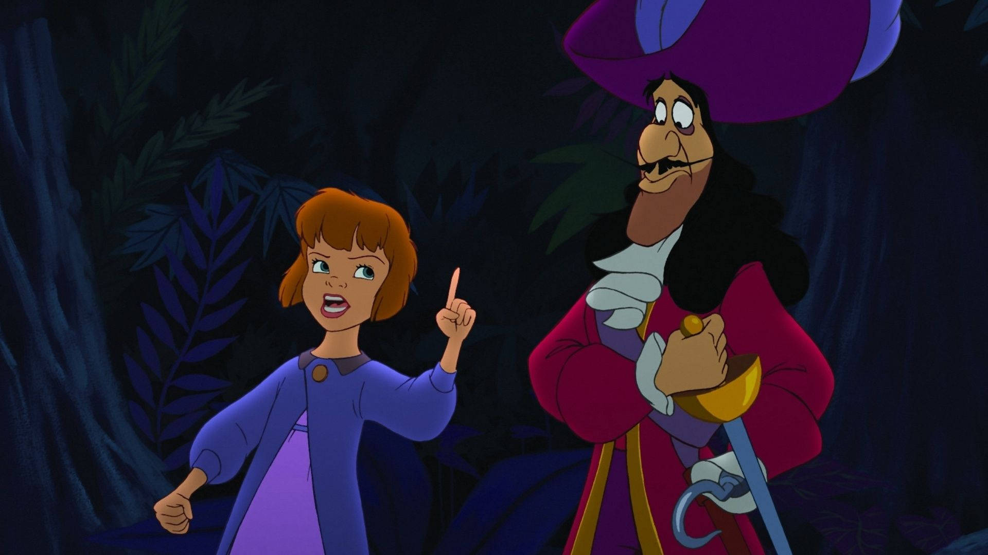 Captain Hook Scolded By Jane Background