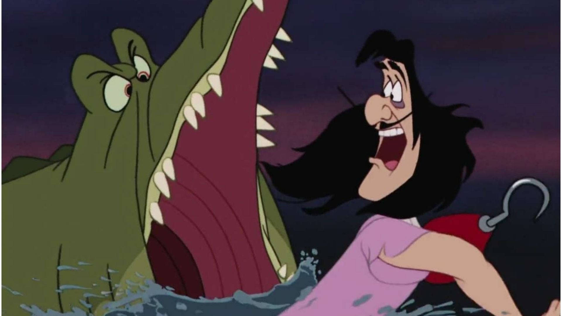 Captain Hook With Crocodile Background