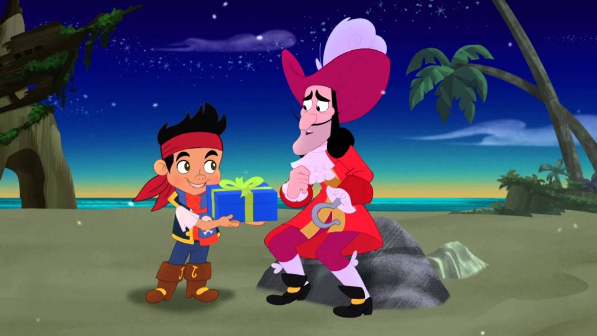 Captain Hook With Gift Background