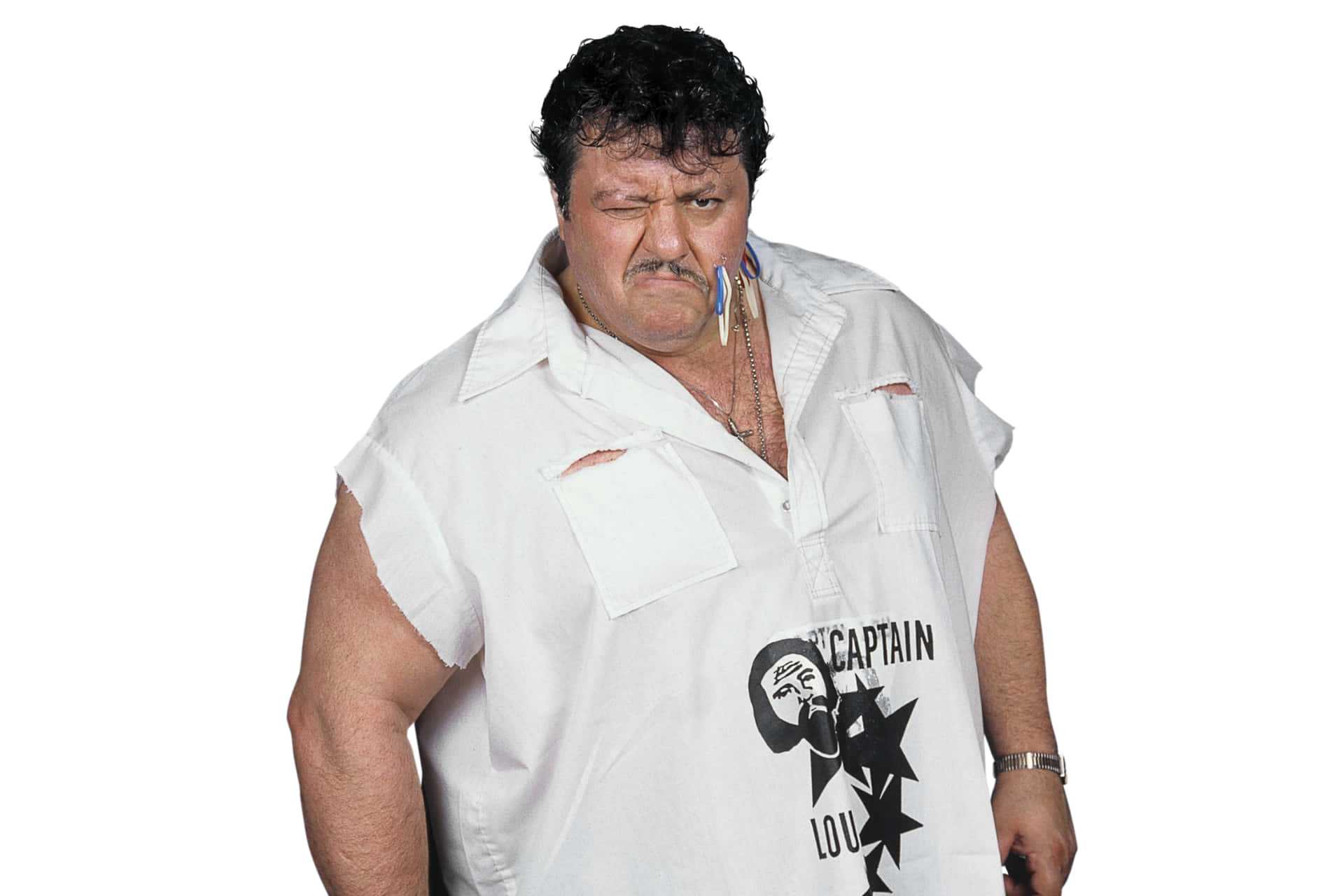 Captain Lou Albano Classic Pose Background
