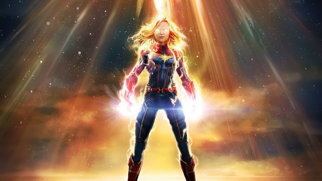 Captain Marvel 1366 X 768 Background