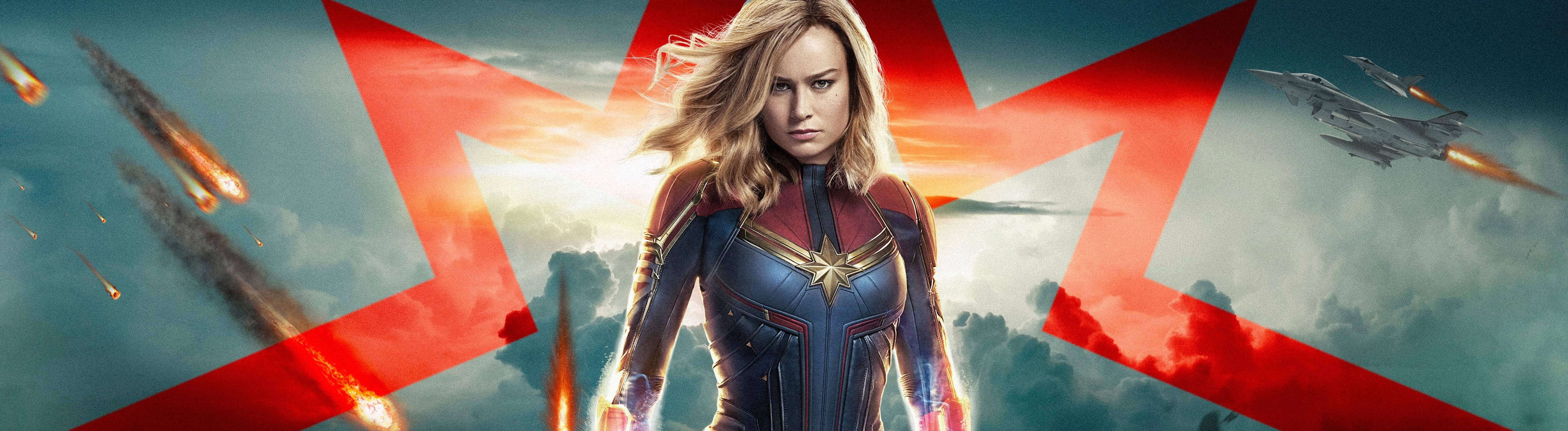Captain Marvel 5120 X 1440 Background
