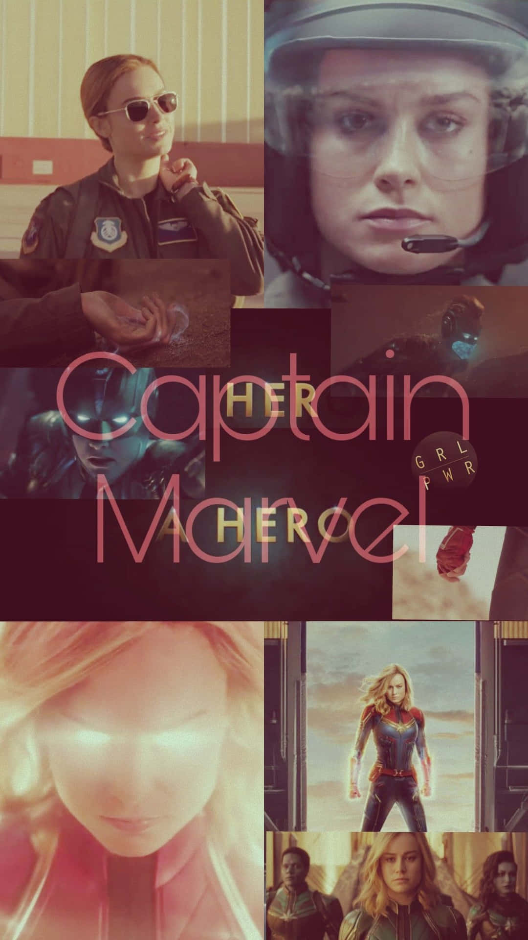 Captain Marvel Carol Danvers Collage Background