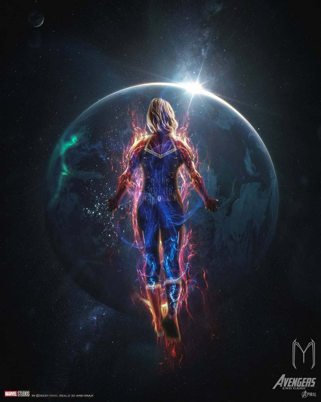 Captain Marvel Carol Danvers Ready To Fight Evil. Background