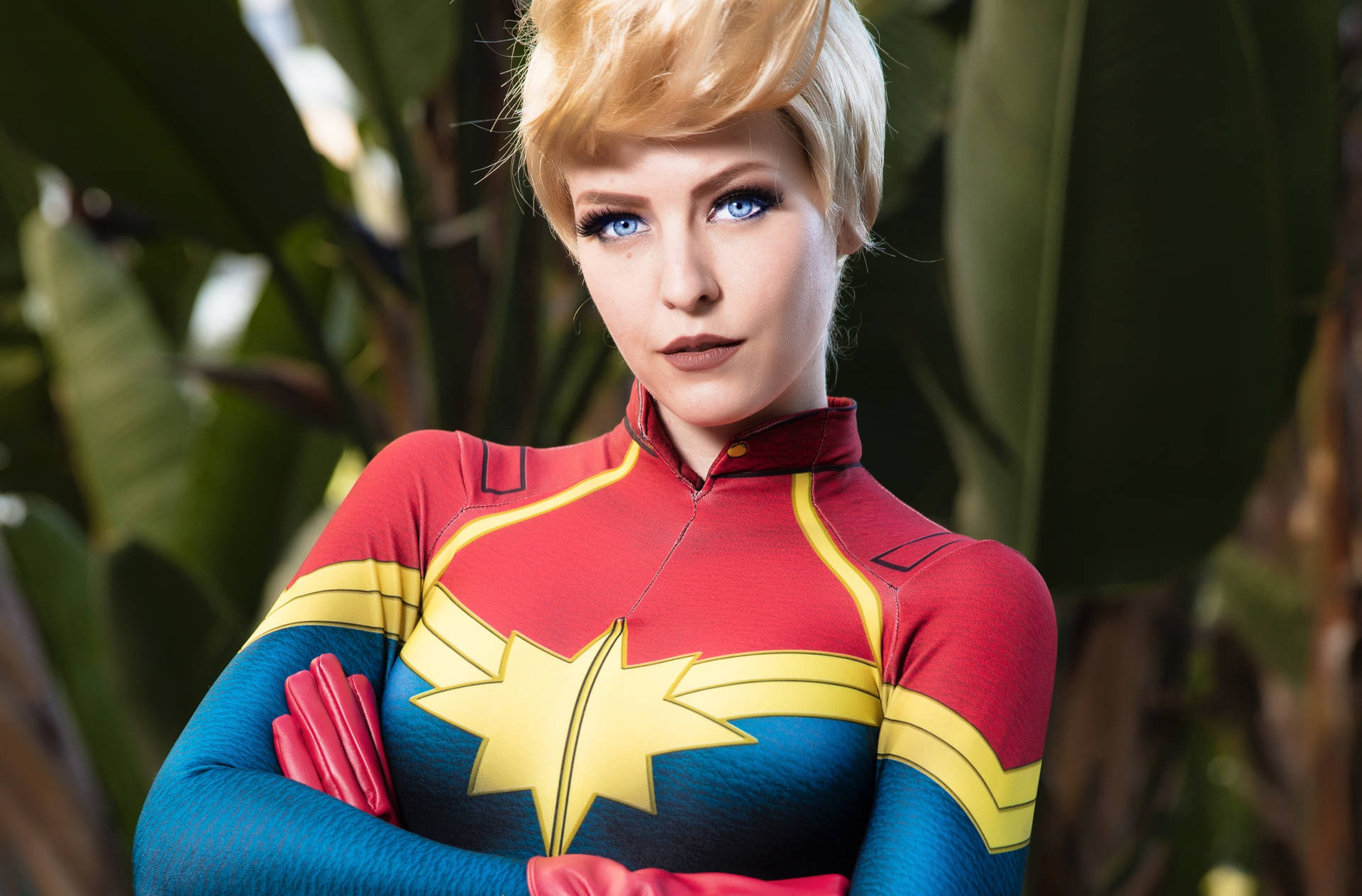 Captain Marvel Computer Blonde Carol Background