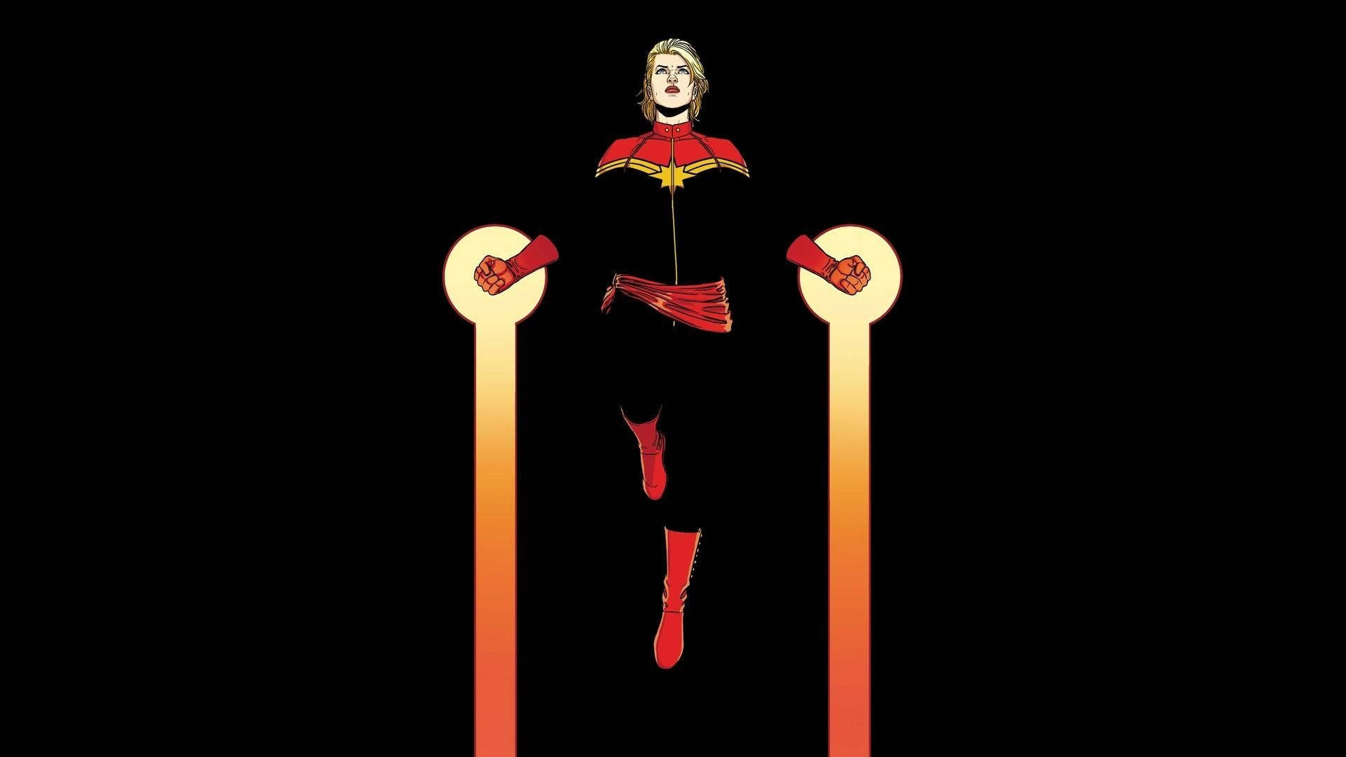 Captain Marvel Computer Dark Art Background