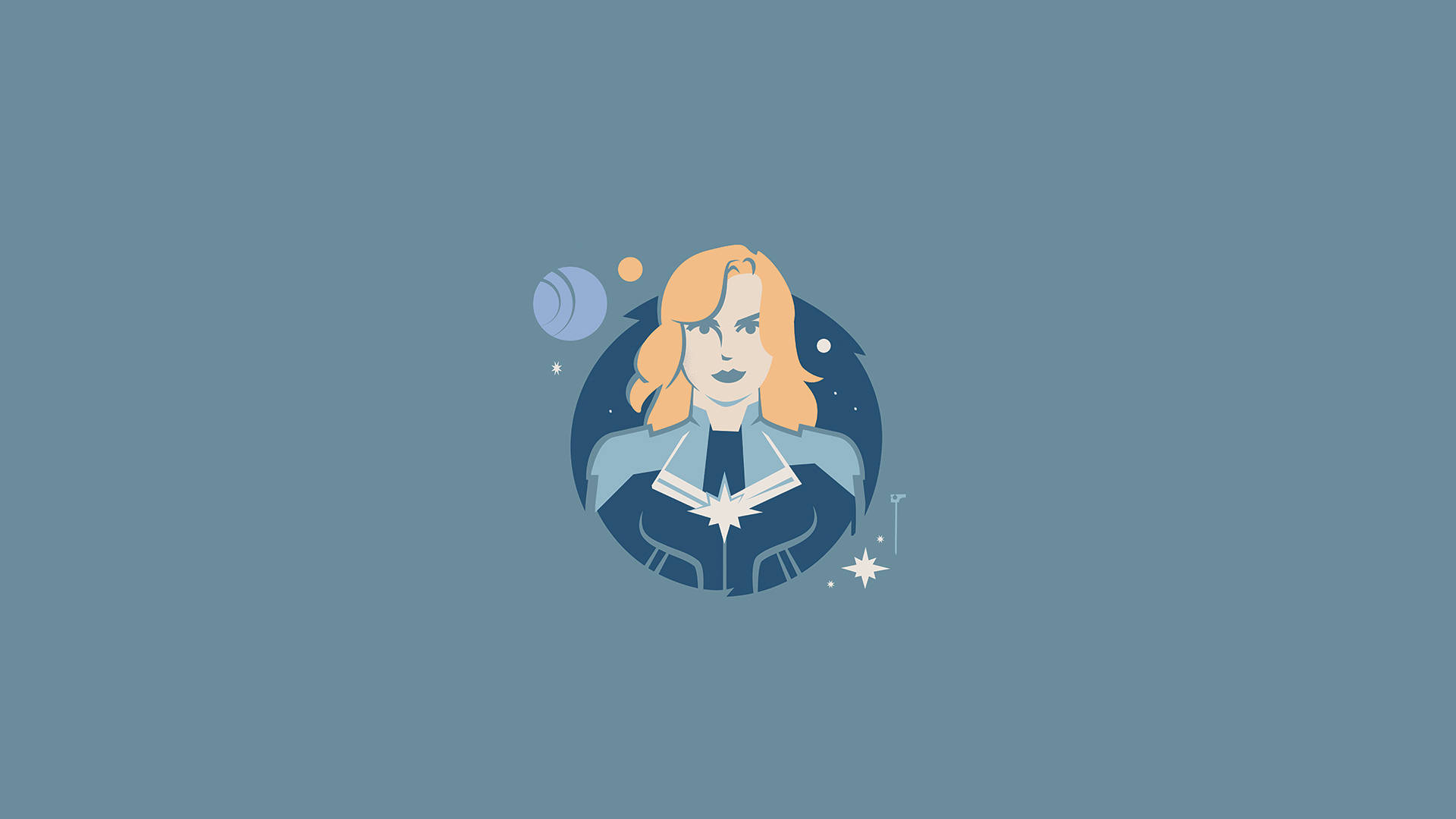 Captain Marvel Computer Minimalist Art Background