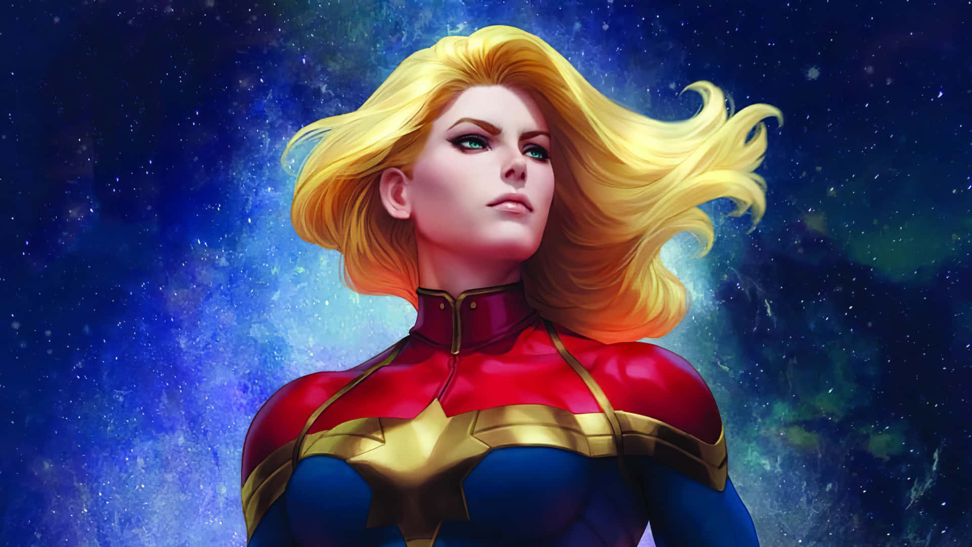 Captain Marvel Cosmic Portrait Background