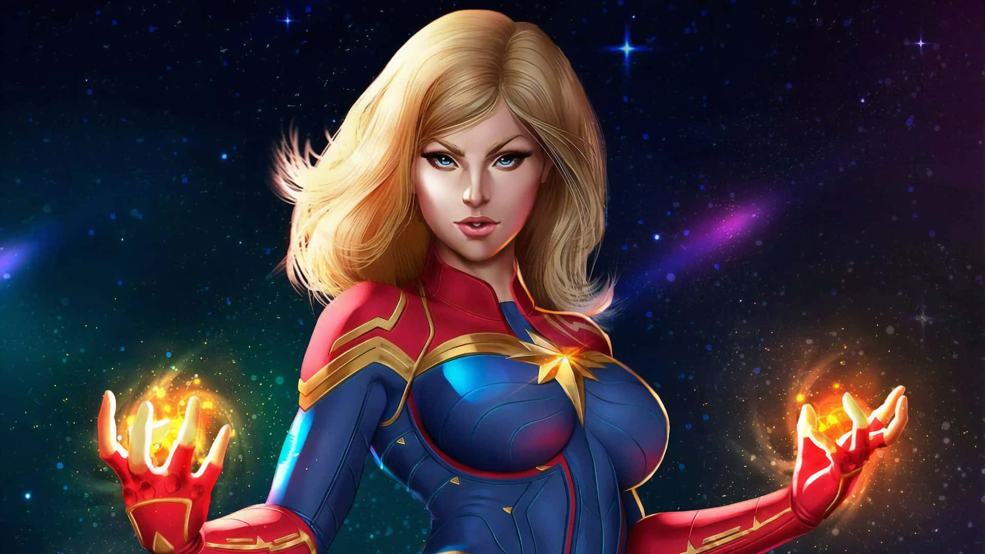 Captain Marvel Empowers Humanity And Protects The Universe Background