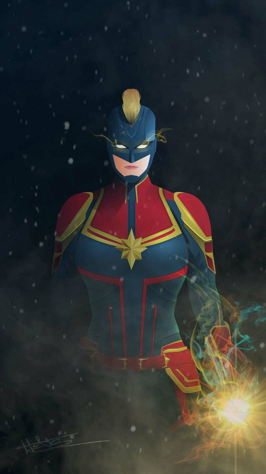 Captain Marvel In The Snow