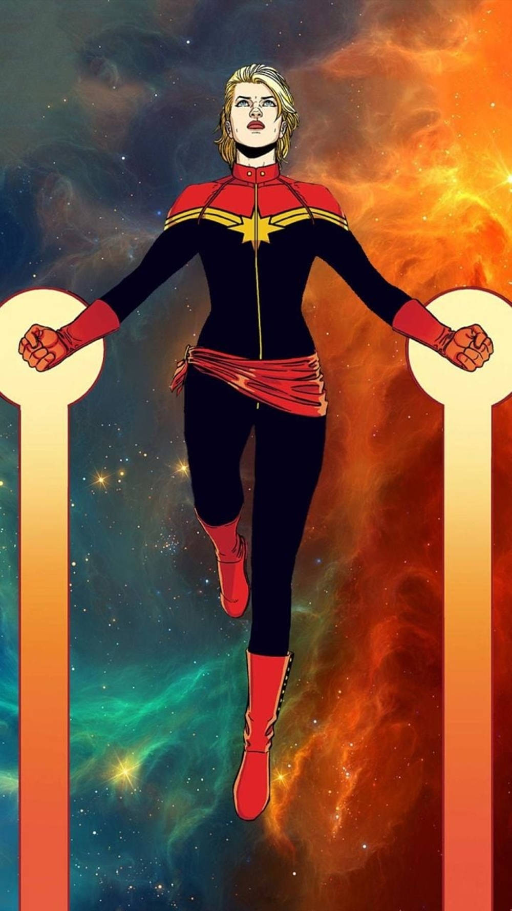 Captain Marvel Iphone Digital Artwork Background