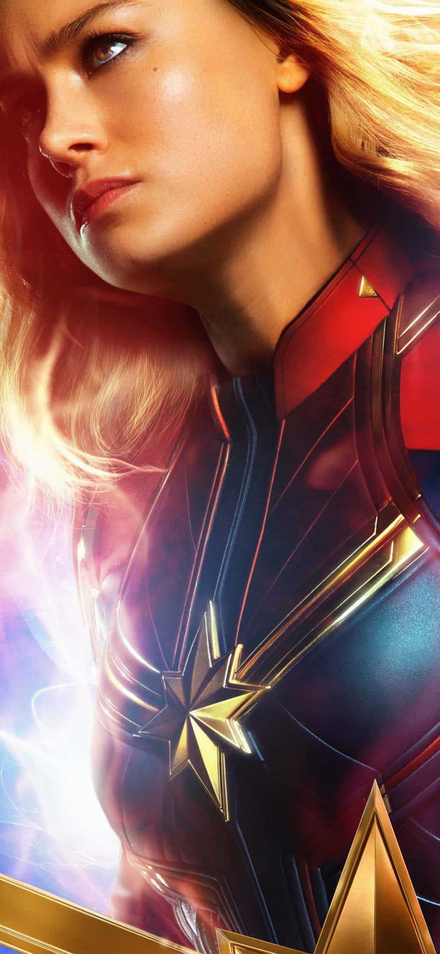 Captain Marvel Is Ready For Action Background