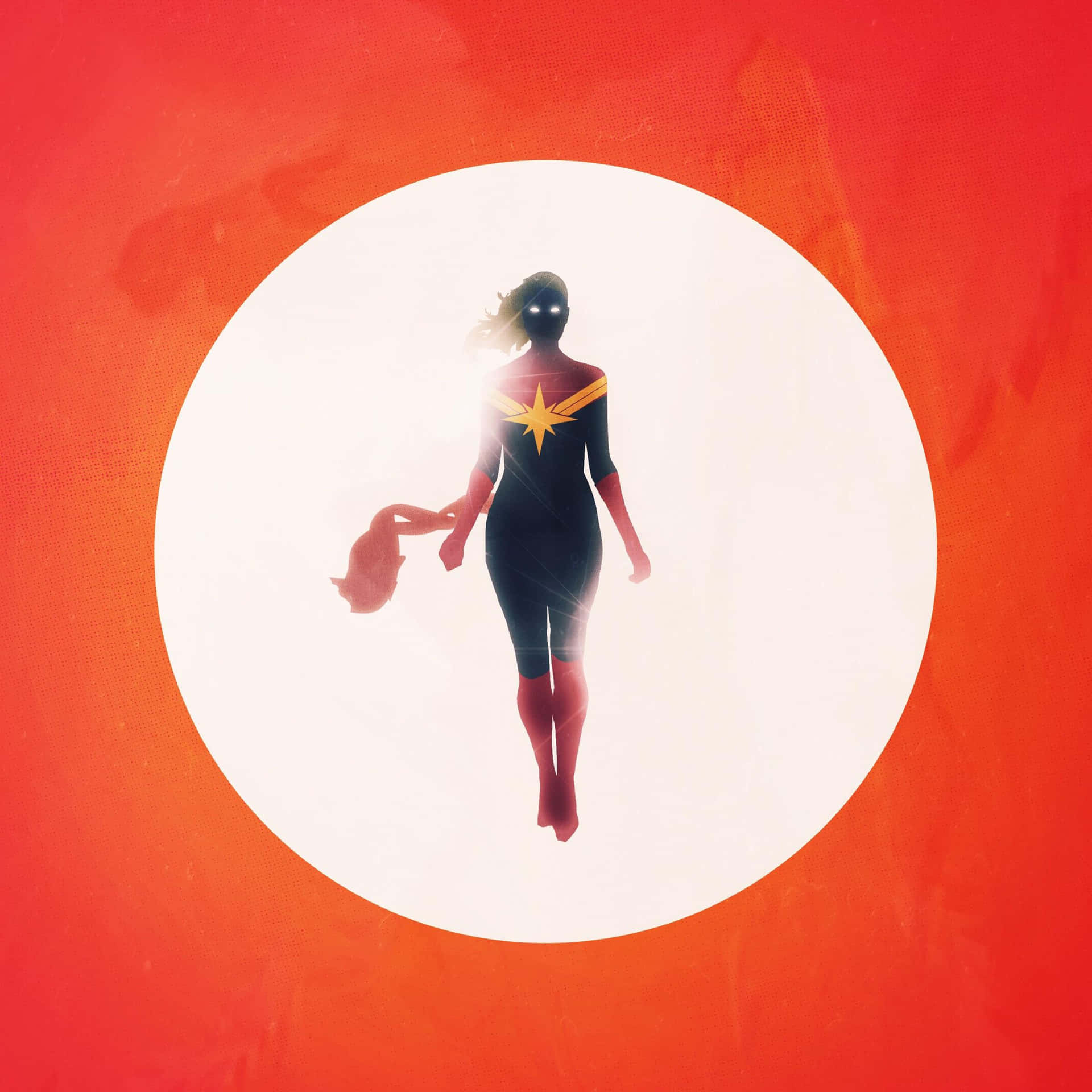Captain Marvel Is Ready To Take On The World On Her Ipad Background