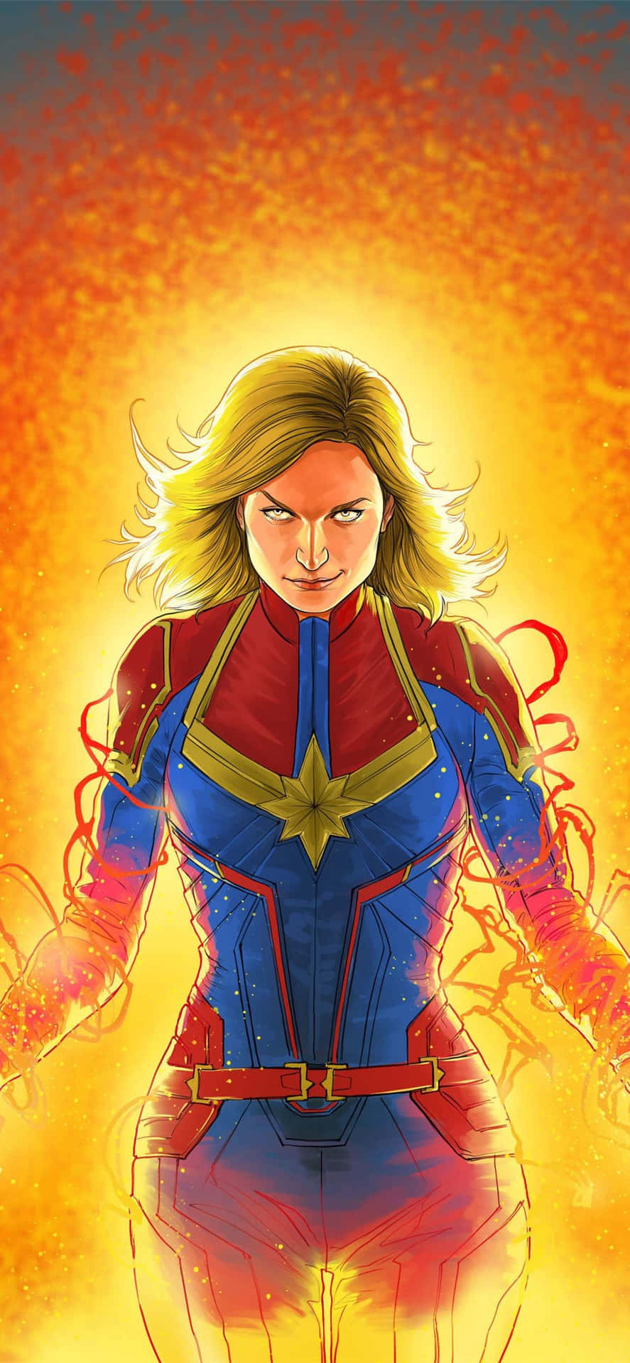Captain Marvel Power Aura Background