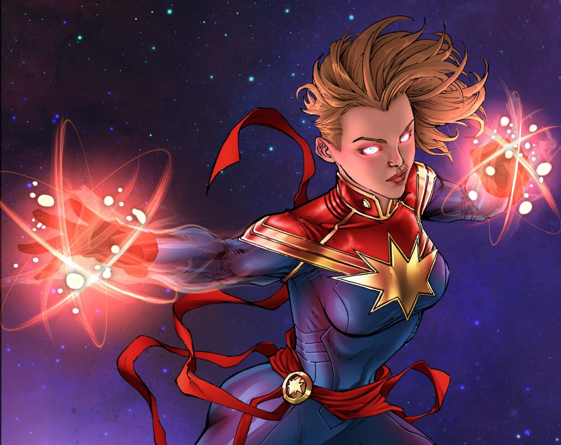Captain Marvel Power Display Background