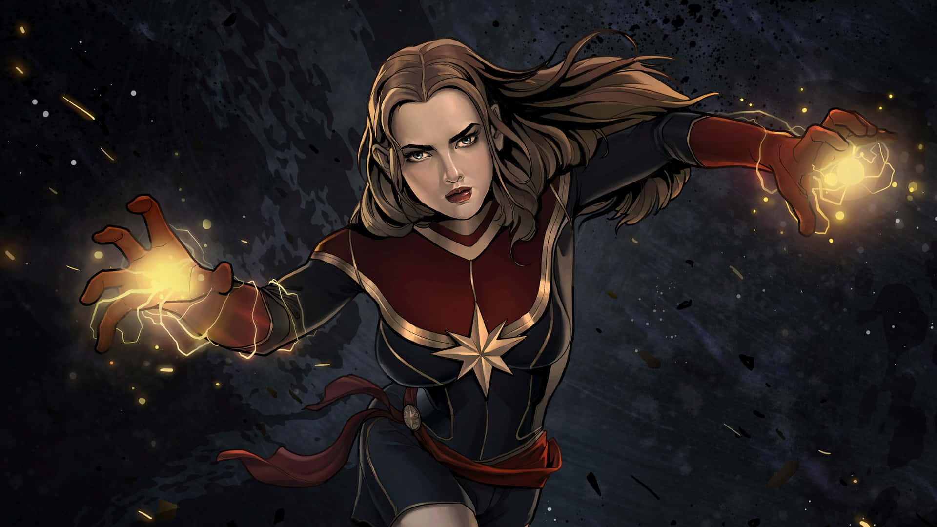 Captain Marvel Power Display Background