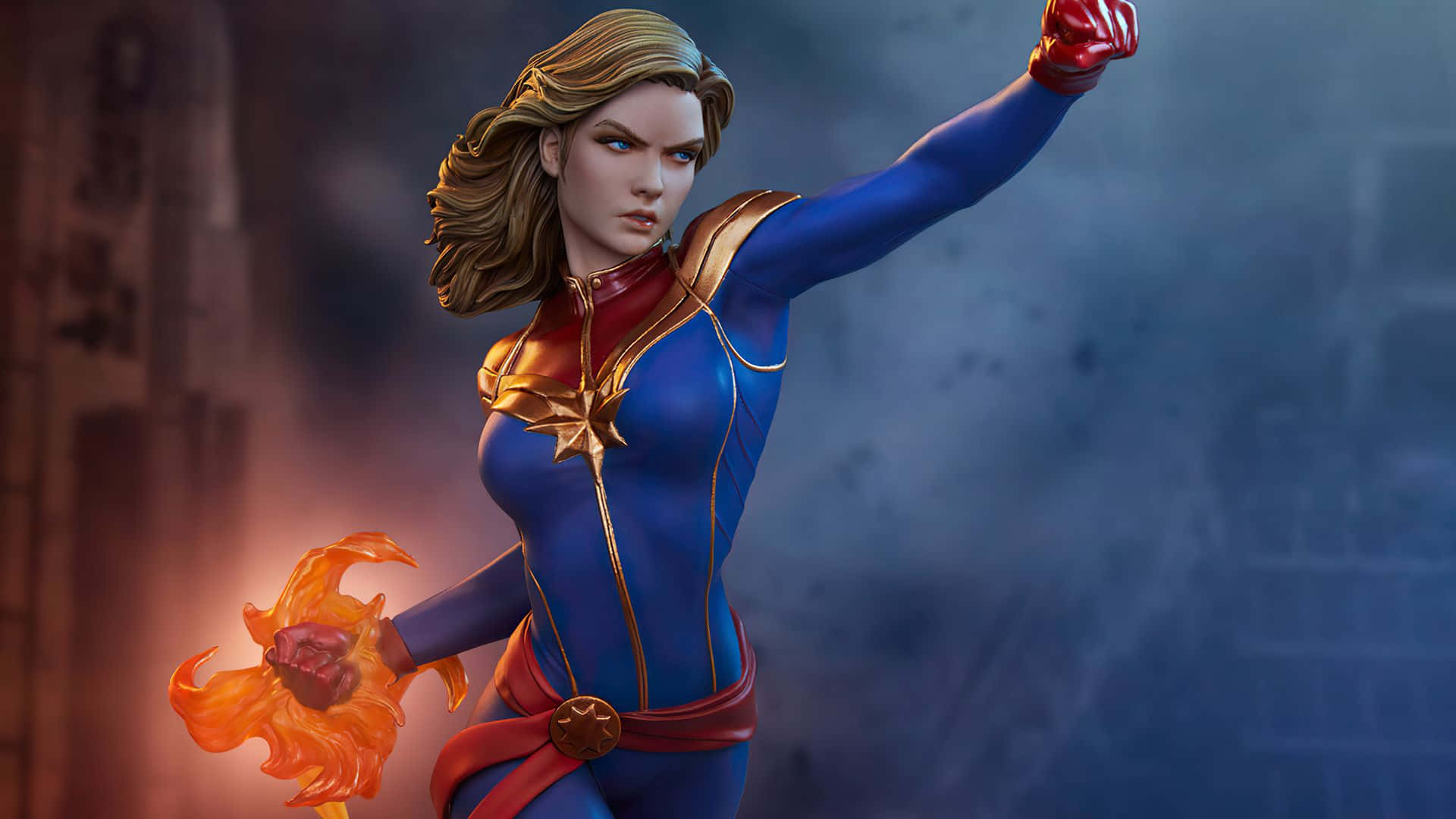Captain Marvel Power Pose Background
