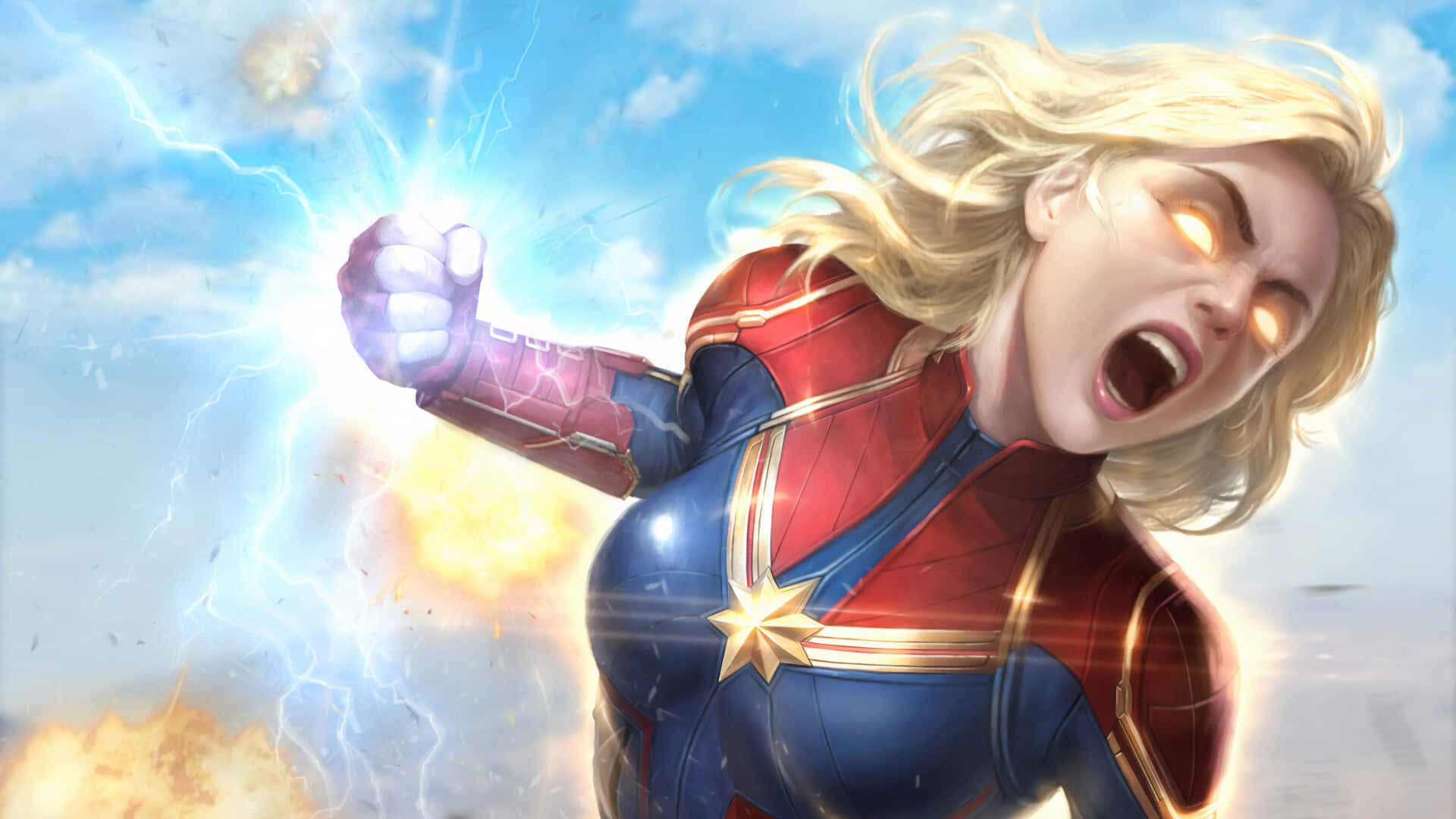 Captain Marvel Power Release Background
