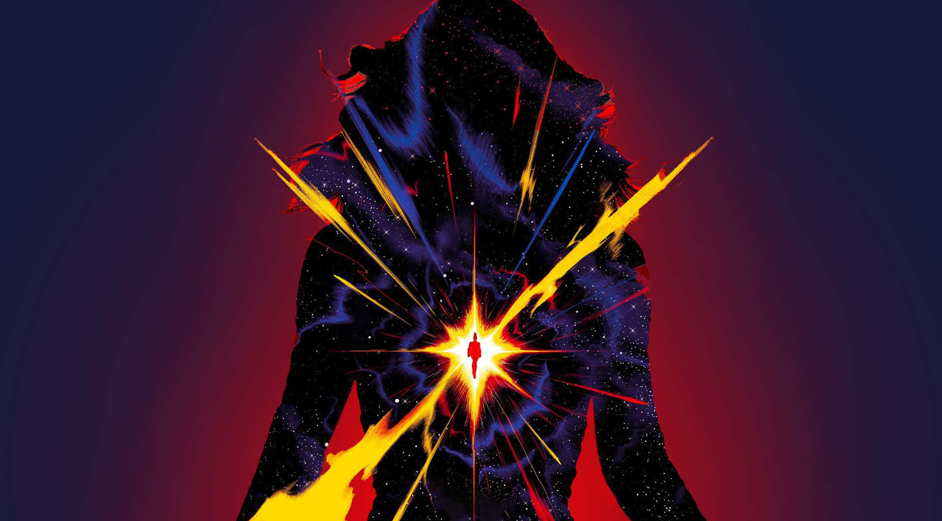 Captain Marvel Power Silhouette Background