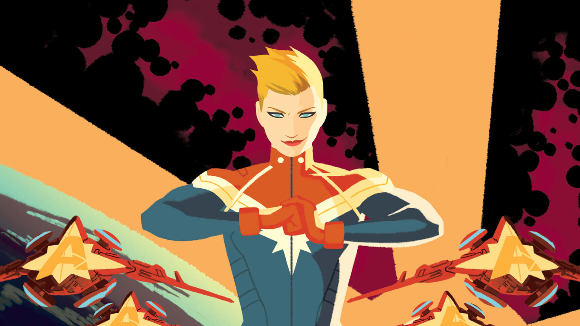 Captain Marvel Power Stance Background