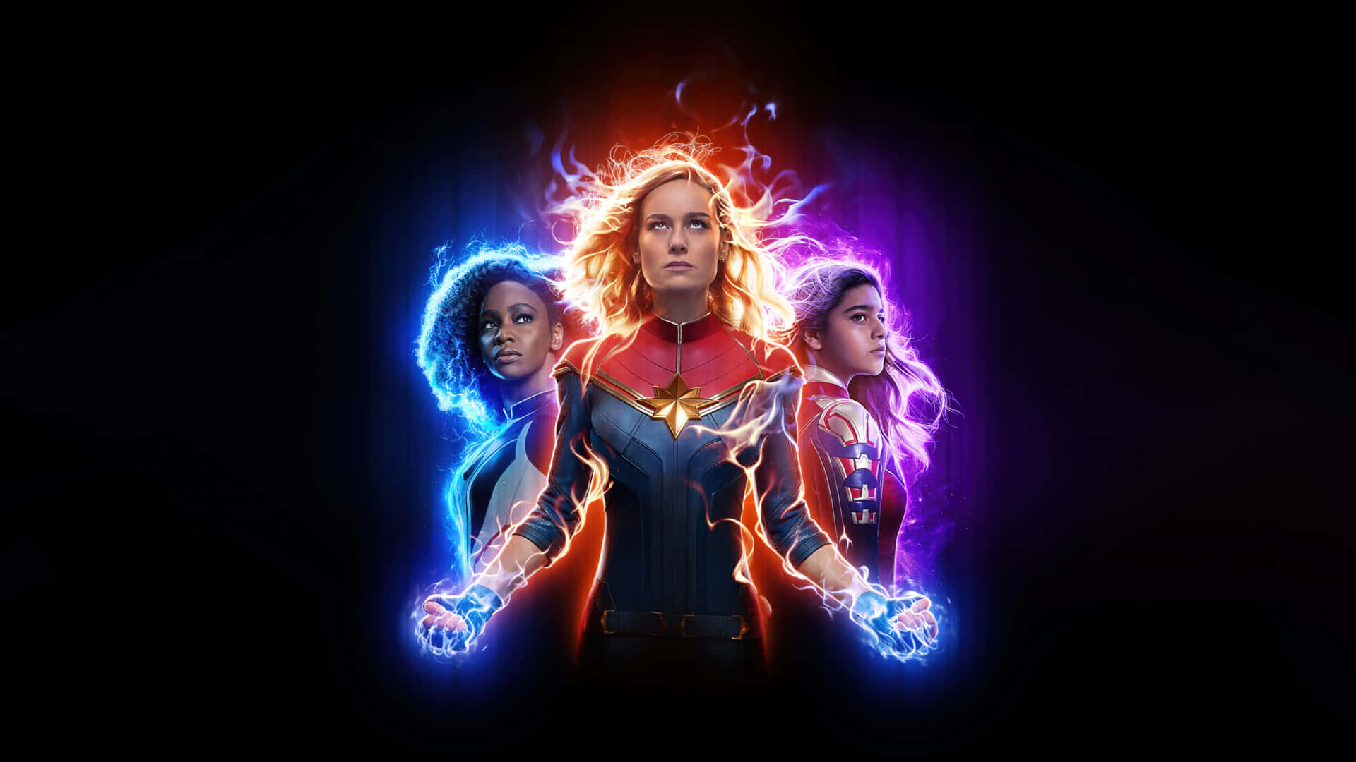 Captain Marvel Power Trio Wallpaper Background