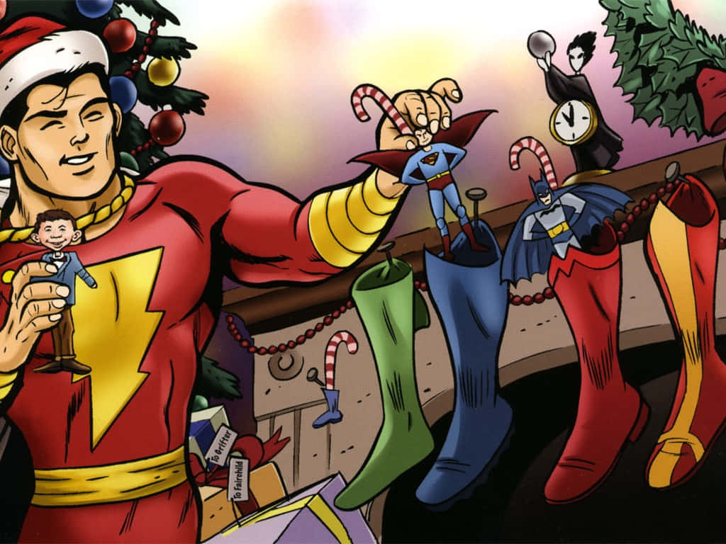 Captain Marvel Shazam Celebrating Christmas