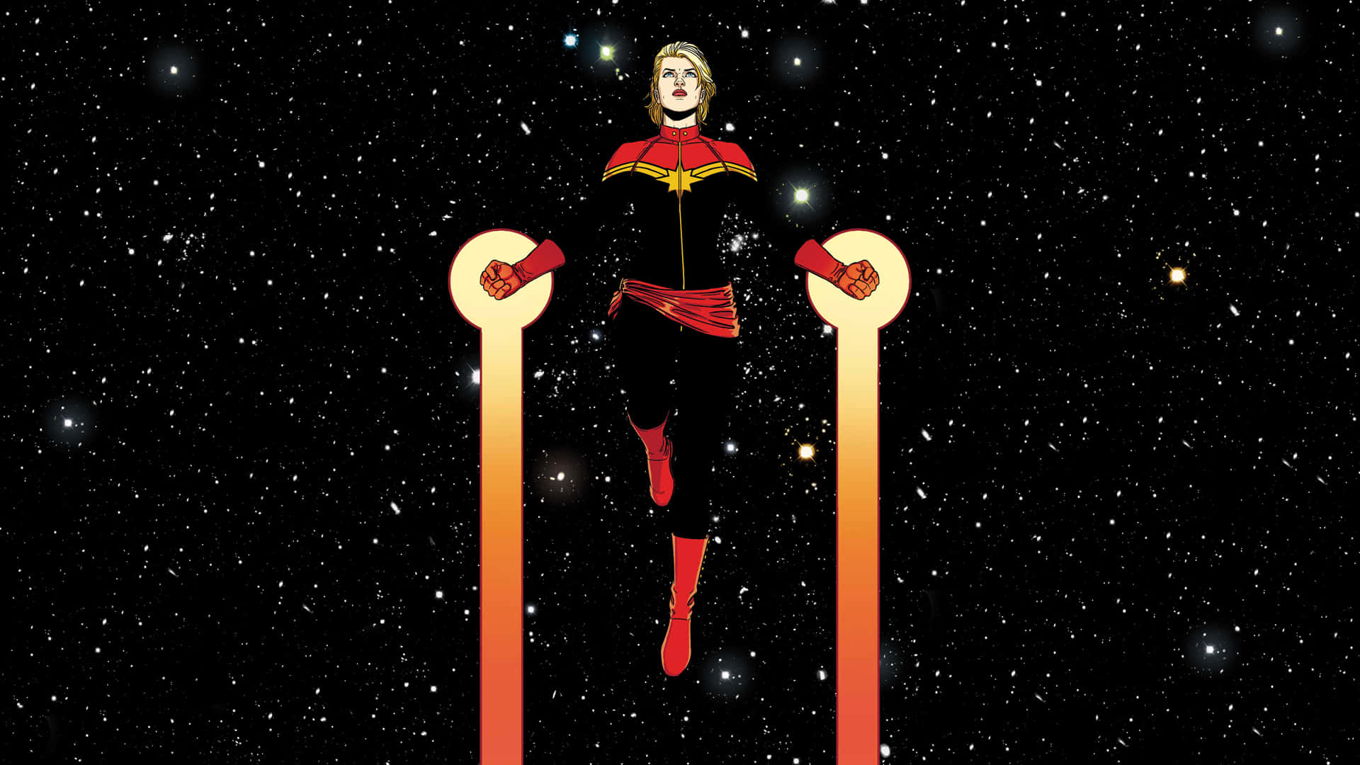 Captain Marvel Space Flight Background