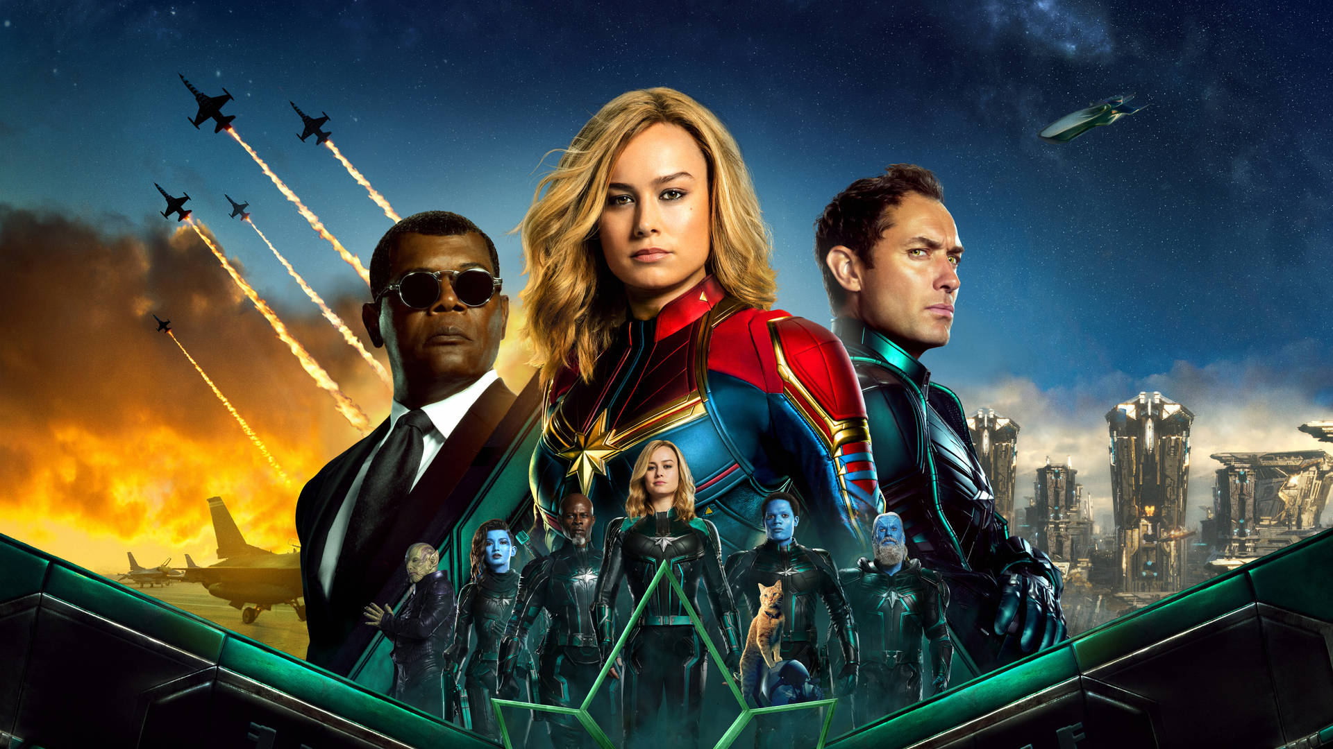 Captain Marvel Superheroes Movie Background