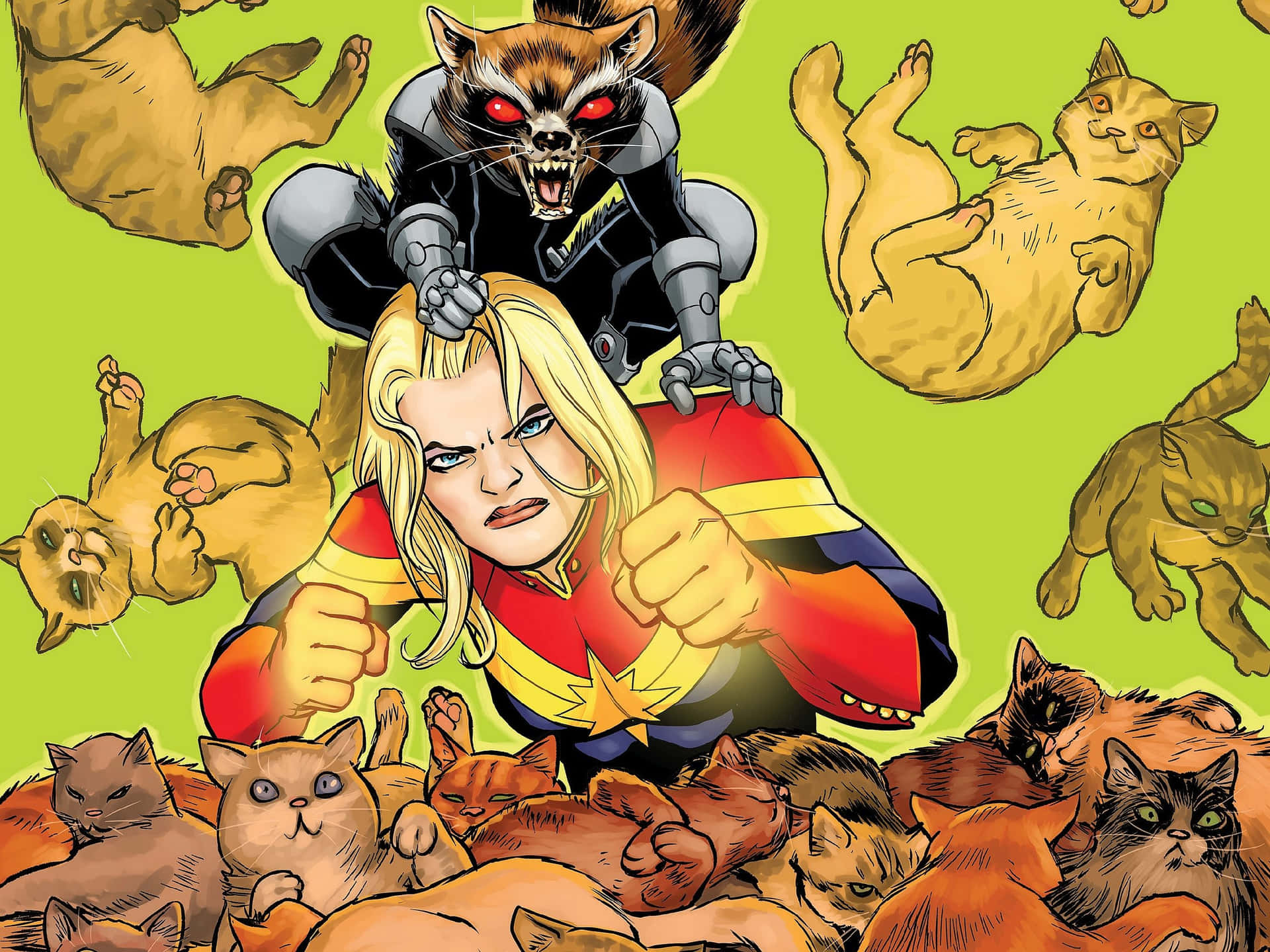 Captain Marveland Goosethe Cat Frenzy Background