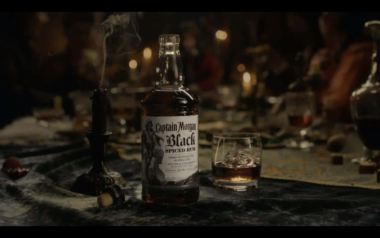 Captain Morgan Black Spiced Rum Bottle Background