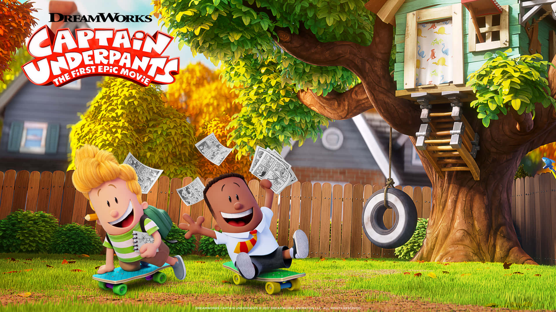 Captain Underpants: The First Epic Movie George Throwing Sketch Background