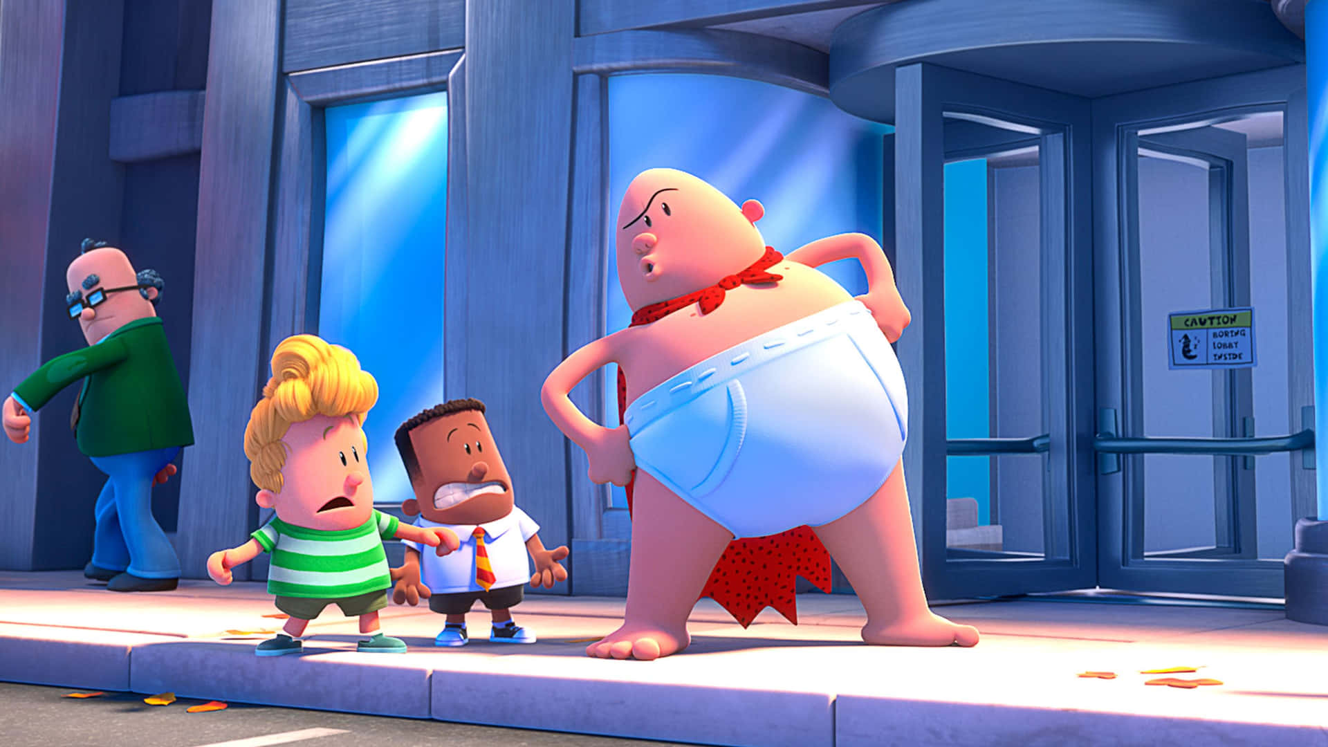 Captain Underpants: The First Epic Movie Shocked Harold And George Background