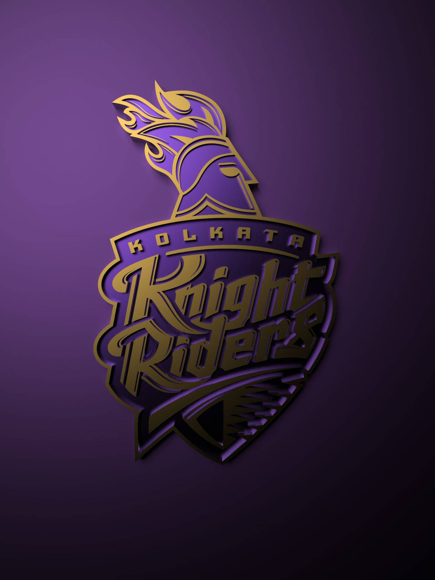 Caption: 3d Kolkata Knight Riders Logo Background