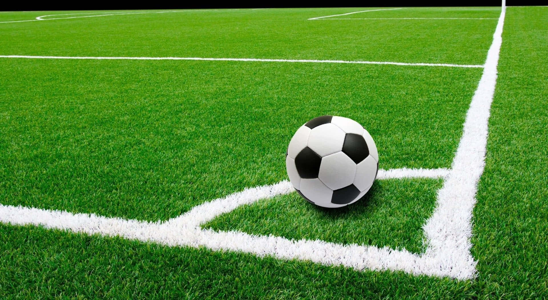 Caption: A Close-up Shot Of A Classic Soccer Ball Background