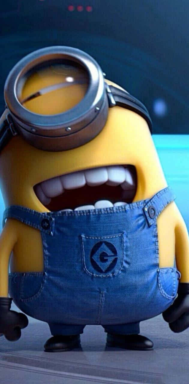 Caption: A Minion Bursting With Laughter Background