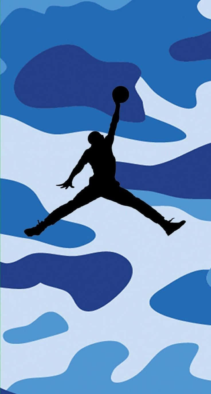 Caption: A Passionate Display Of The Classic Blue Jordan Sneakers Background