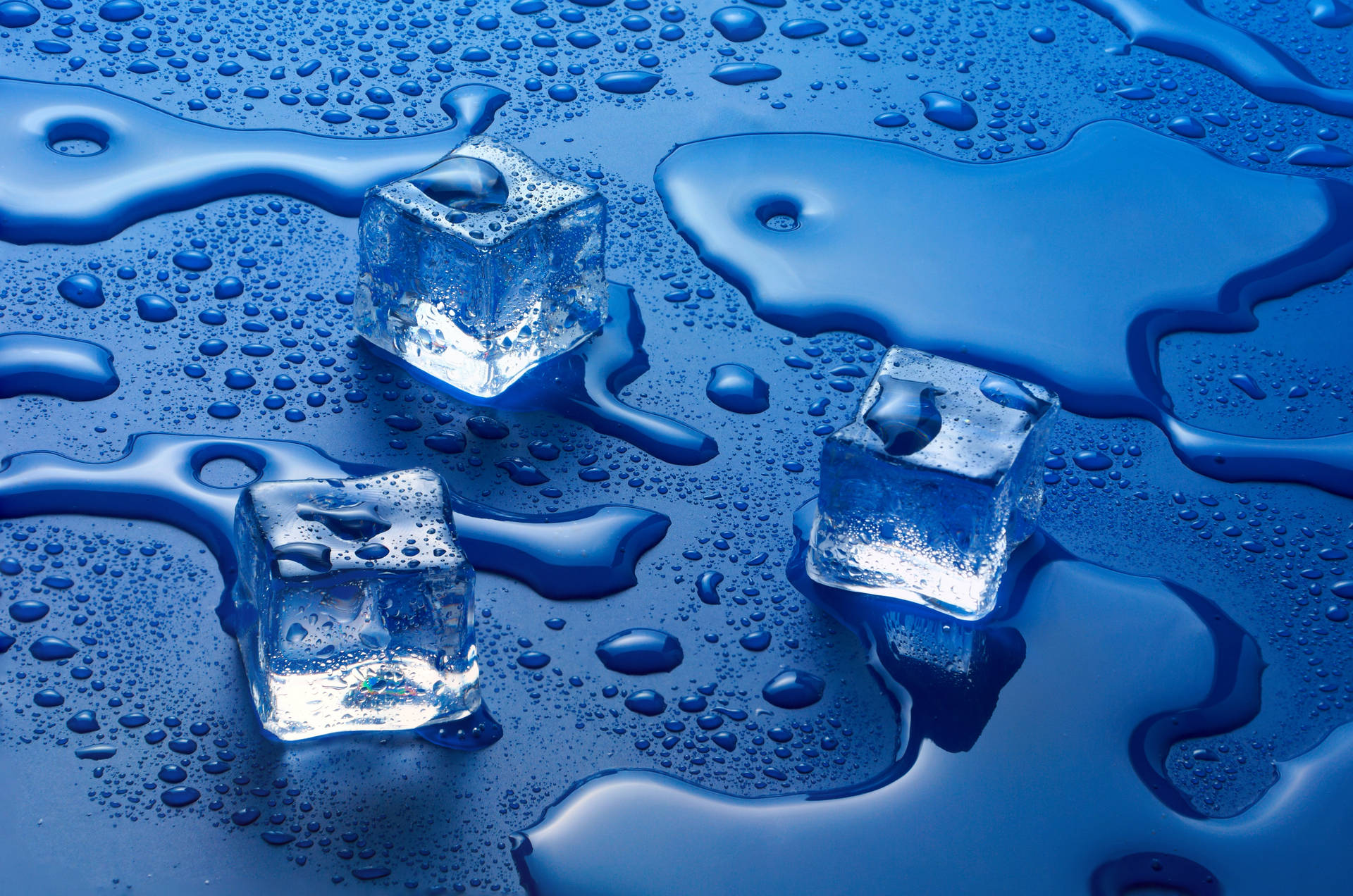 Caption: A Solitary Ice Cube Melting Background