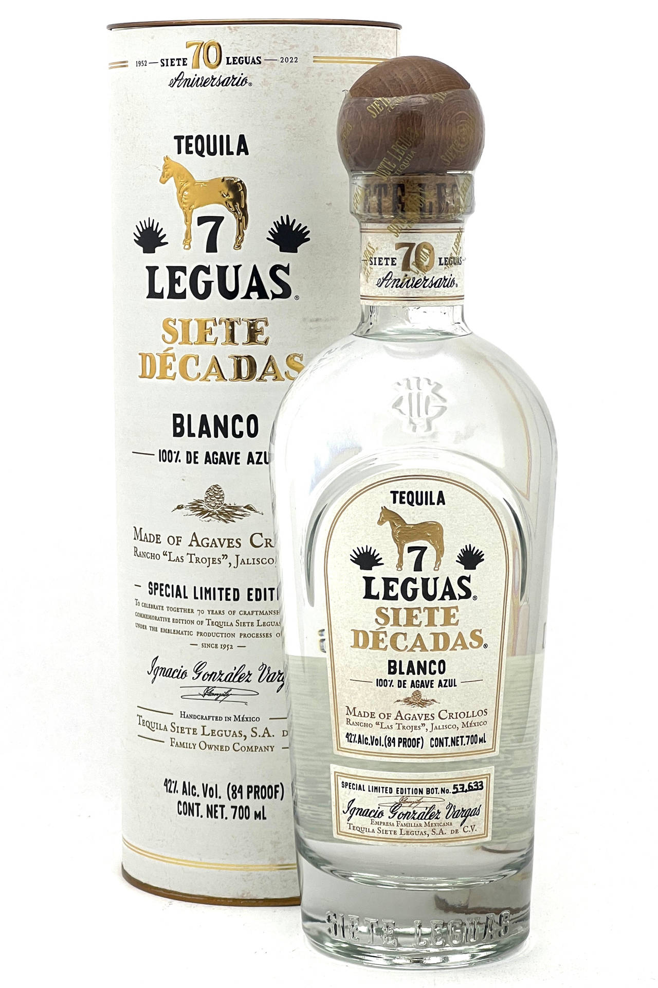 Caption: A Sophisticated Bottle Of Siete Leguas Blanco Tequila, Ready To Liven Up Your Evening. Background