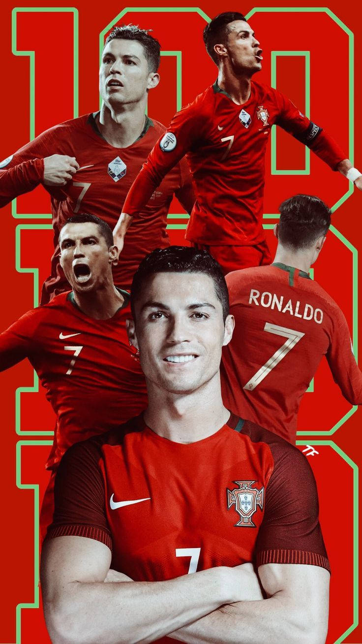 Caption: A Stunning Collage Of The Portugal National Football Team, Featuring Cristiano Ronaldo.