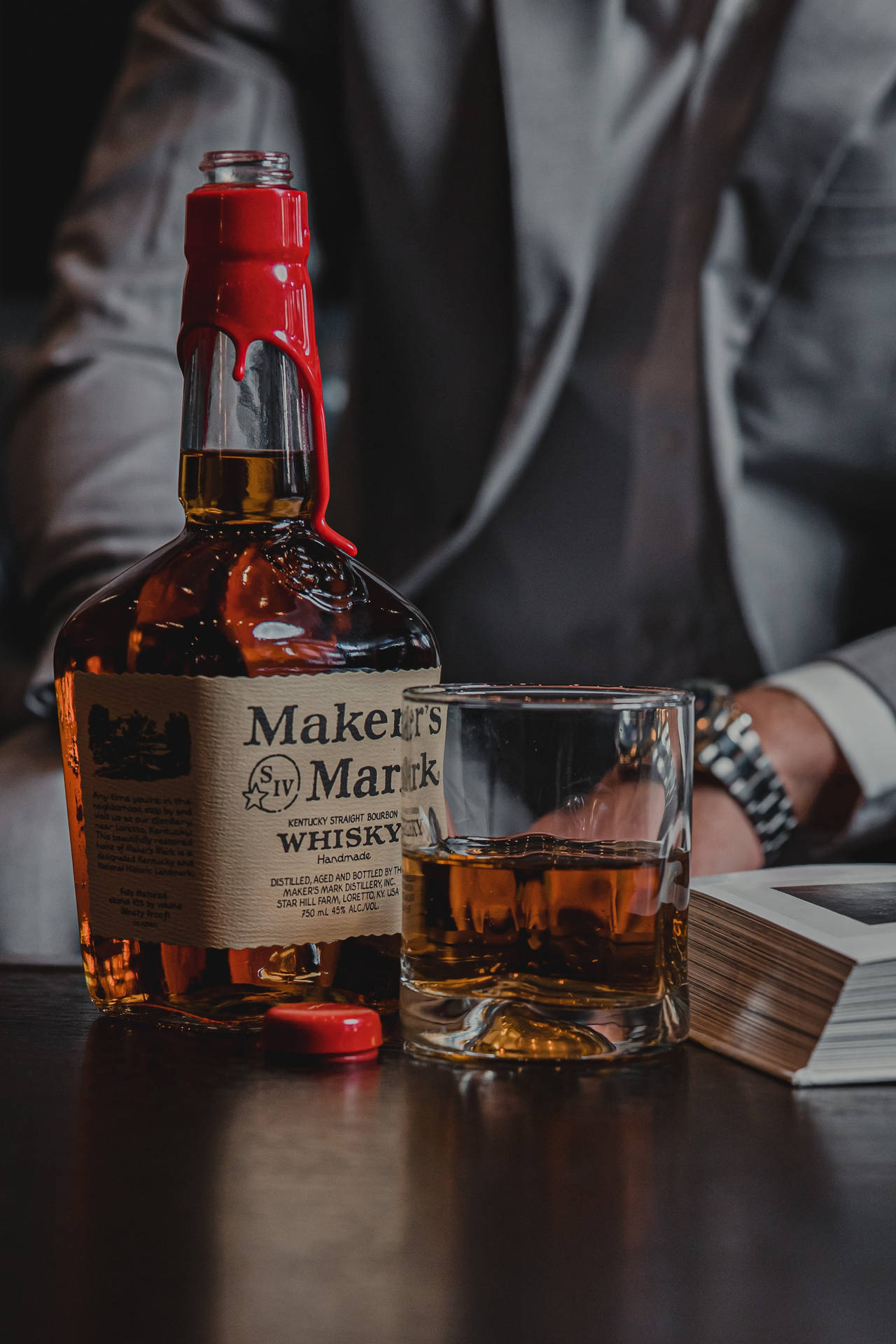 Caption: A Taste Of Excellence - Maker's Mark Whiskey Background