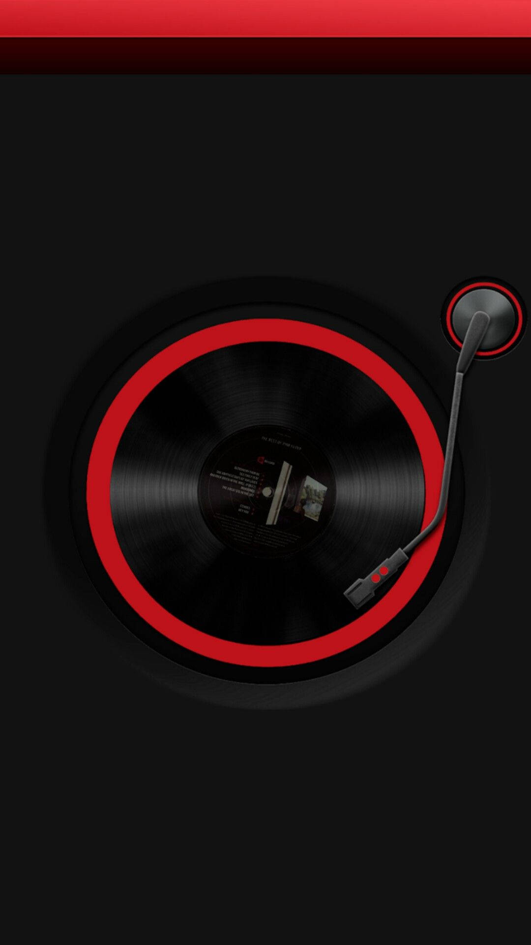 Caption: A Vinyl Record Spinning On A Music Phone Turntable Background