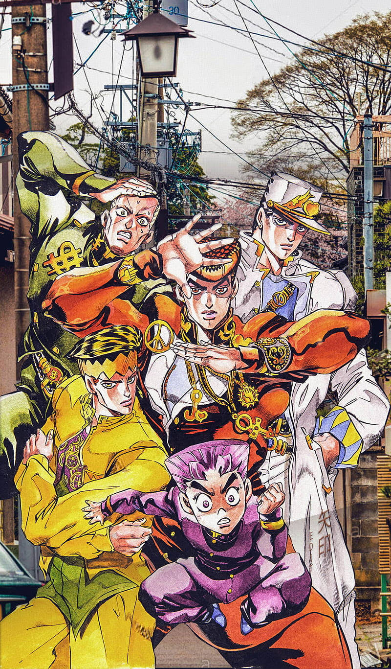 Caption: A Vivid Display Of Jojo's Anime Art For Iphone Background