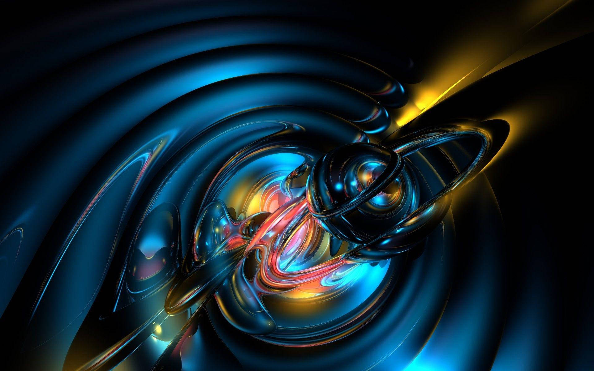 Caption: Abstract Liquid Metallic Shapes